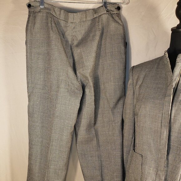 Harvé Benard Black and White Houndstooth Pantsuit Jacket Set - Sz 10 - Picture 6 of 7